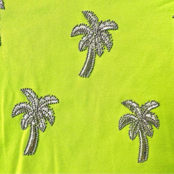 Quaker Factory Jeanne Bice NWT Sequin Palm Tree Top Size 1X - Picture 3 of 8